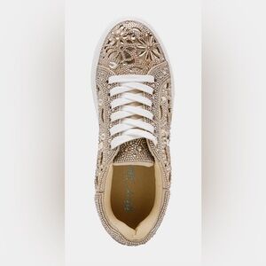 NIB Betsey Johnson Reilly Sneaker Shoe Light Gold Sz 8